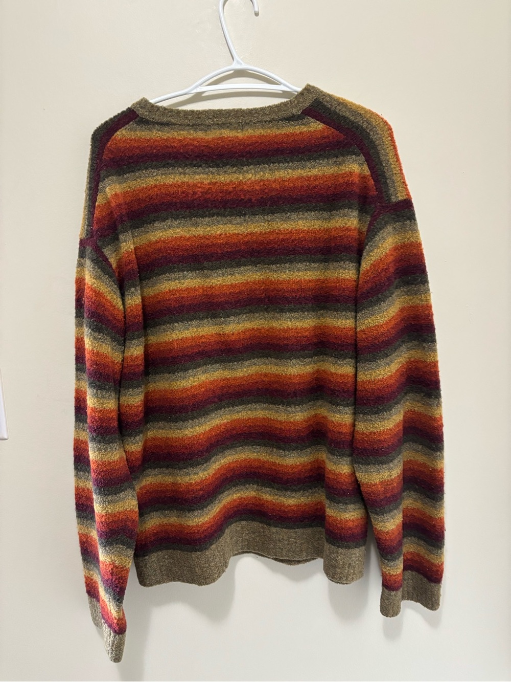 Vintage North Forty Four 80% Merino Wool Multi-Color Striped V-Neck Sweater - Picture 2 of 3